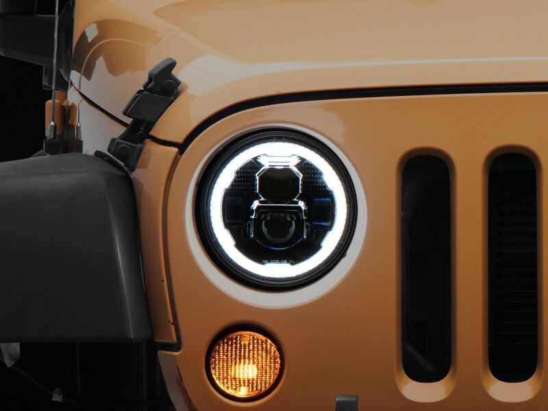 Raxiom 07-18 Jeep Wrangler Axial 7-Inch LED Headlights w/ DRL Black Housing (J178741)