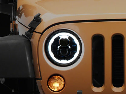 Raxiom 07-18 Jeep Wrangler Axial 7-Inch LED Headlights w/ DRL Black Housing (J178741)