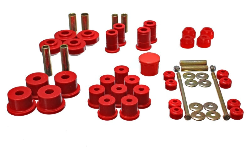 Energy Suspension 4.18111R Hyper-Flex Bushing Kit - Red For 67-73 Ford Mustang