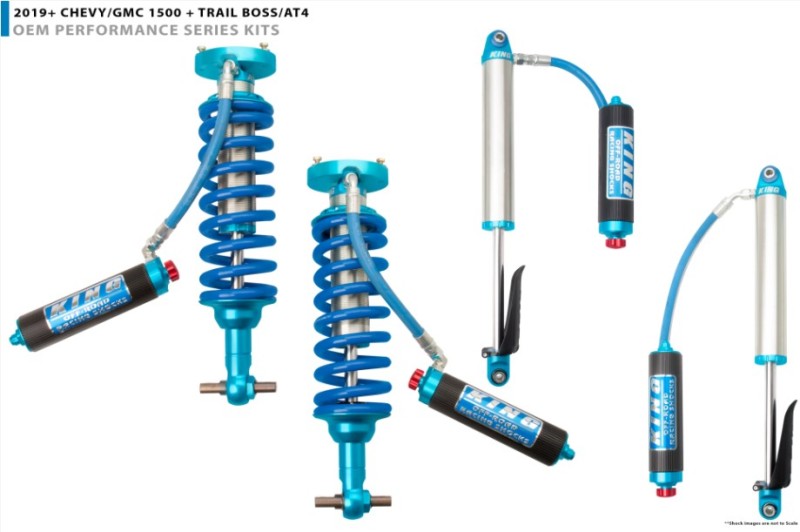King Shocks 2.5 Performance Series Adjustable Shocks Set - 2019-2024 Chevrolet Silverado 1500 4WD