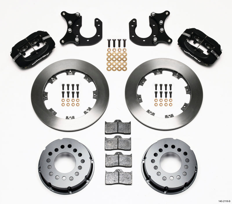 Wilwood Dynalite Pro Series Rear Brake Kit - Black - Plain Face Rotor - Big Ford