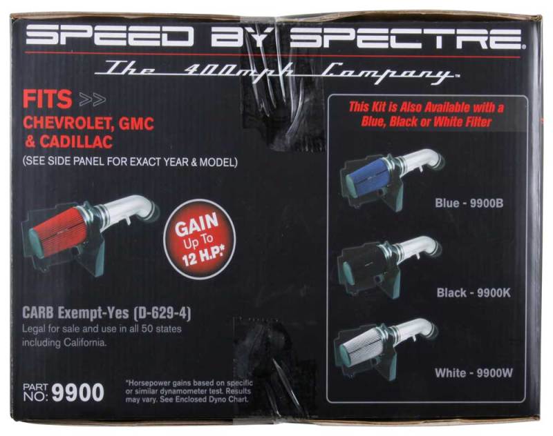 Spectre GM Truck V8-4.8/5.3/6.0L F/I Air Intake Kit | GM Truck (99-07) (9900)