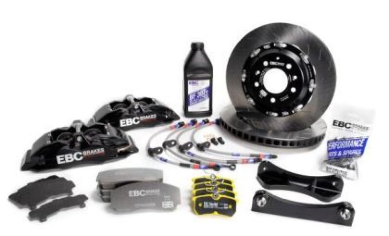 EBC Racing Front Big Brake Kit w/ Black Apollo-4 Calipers 330mm Rotors | Honda S2000 AP2 (04-09) (BBK040BLK-1)