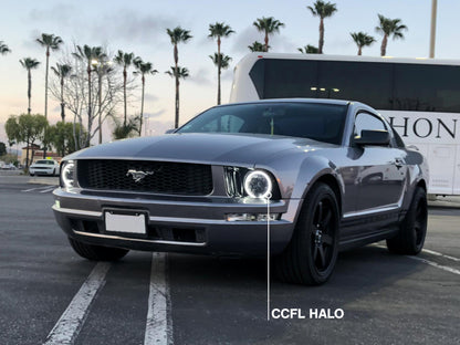 Raxiom 05-09 Ford Mustang GT V6 Axial CCFL Halo Projector Headlights Blk (49121)