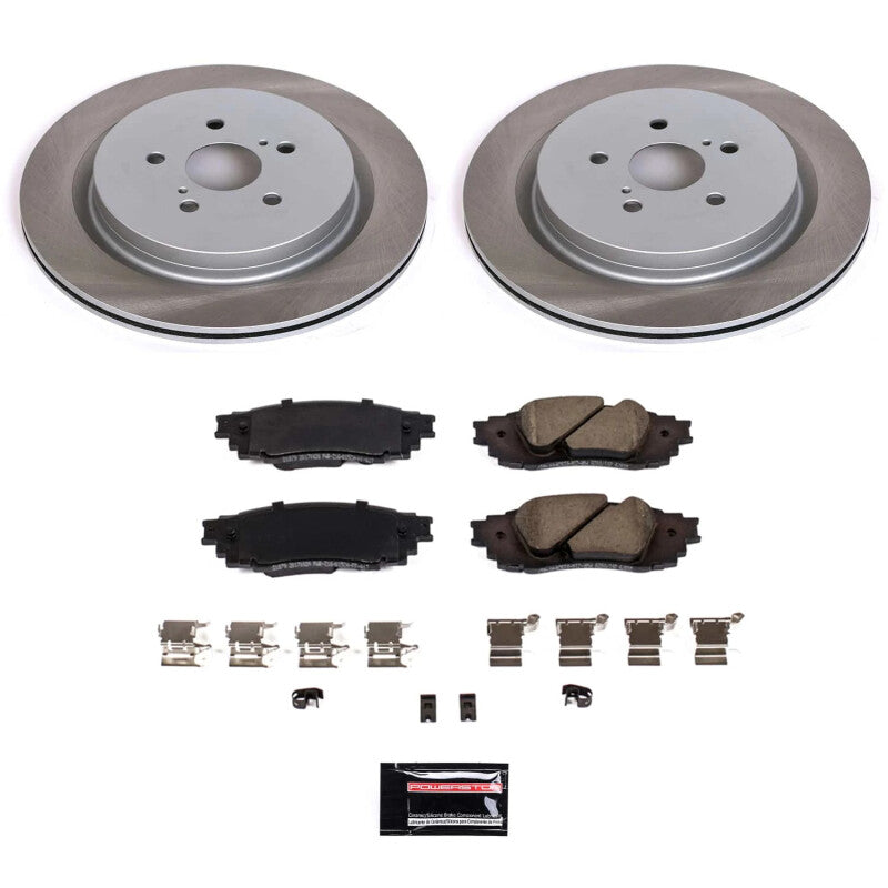 PowerStop 18-22 Lexus RX450hL Rear Semi-Coated Rotor Kit (SC7740)