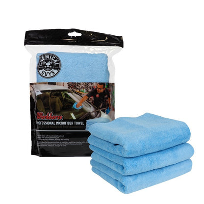 Chemical Guys 16inch x 16inch Blue Workhorse Professional Microfiber Towel | Universal (MICBLUE03)
