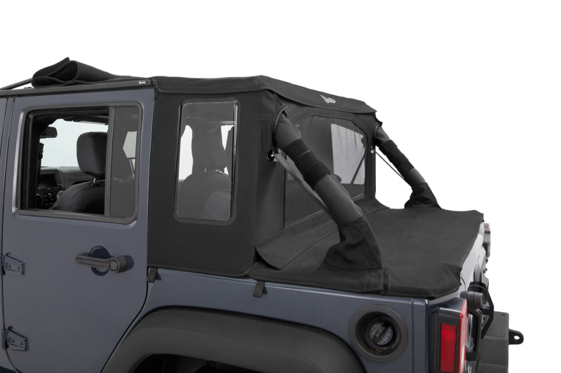 Bestop 53901-35 Diamond Halftop Soft Top Black for 07-18 Jeep Wrangler JK 4DR