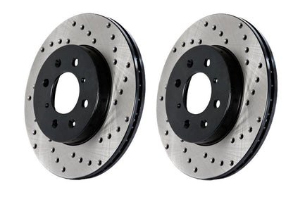 Stoptech 128.42088R Sport Cross-Drilled Disc Brake Rotors For Nissan Maxima