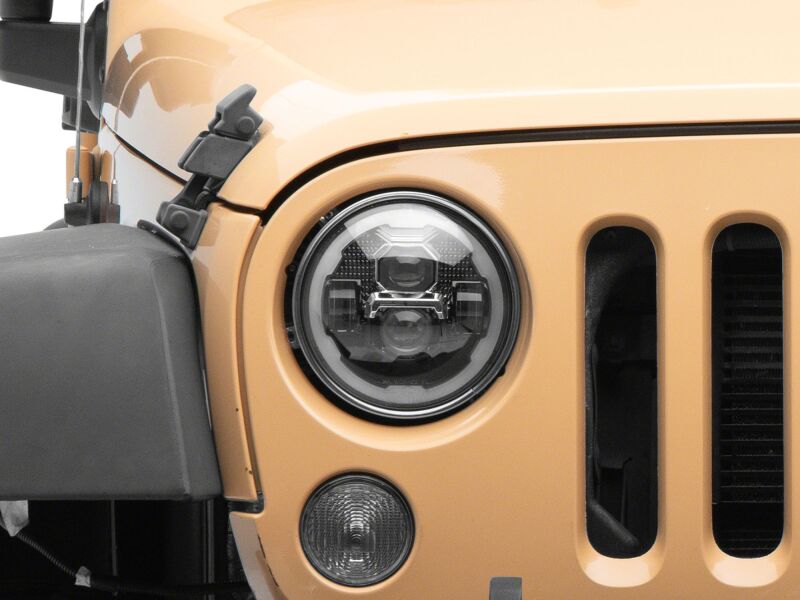 Raxiom 07-18 Jeep Wrangler Axial 7-Inch LED Headlights w/ DRL Black Housing (J178741)
