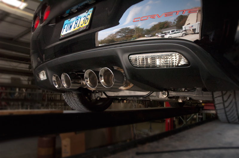 Stainless Works 2-1/2in Dual Chambered Turbo Mufflers | Corvette C6 (09-13) (C609CBQUAD)
