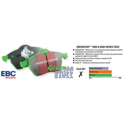 EBC Greenstuff 6000 Series Front Brake Pads | Multiple Toyota Fitments (DP6380)