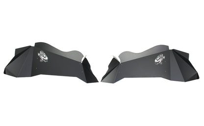 Fishbone Offroad 07-18 Jeep Wrangler JK Logo Aluminum Inner Fenders - Black Powdercoat
