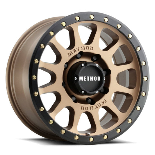 (set of 4) Method MR305-HD NV Bronze - Matte Black Lip | 18x9" +18mm | 8x6.5in Wheel