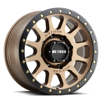 (set of 4) Method MR305-HD NV Bronze - Matte Black Lip | 18x9" +18mm | 8x180mm Wheel