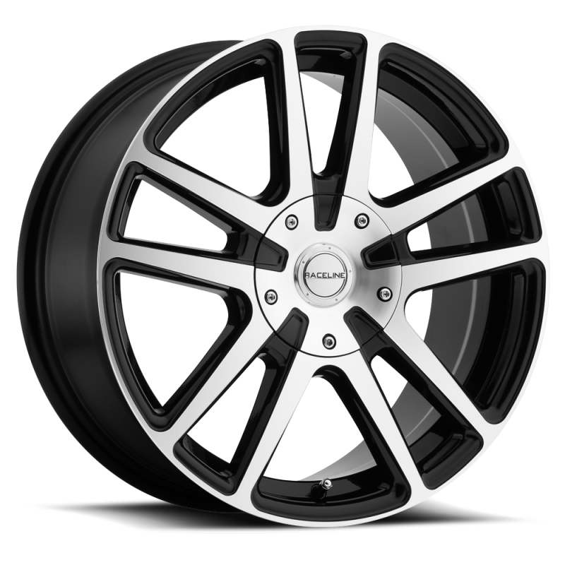 (set of 4) Raceline 145 Encore Black & Machined | 16x7" +40mm | 5x100/5x114.3mm Wheel