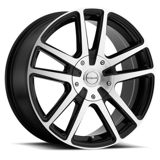 Raceline 145 Encore Black & Machined | 16x7" +40mm | 5x100/5x114.3mm Wheel