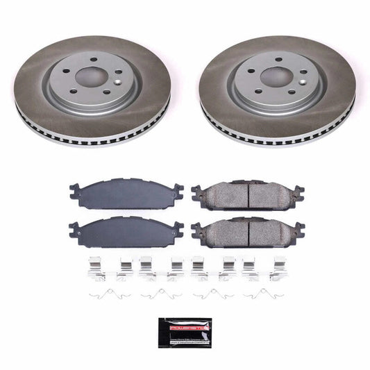 PowerStop 11-19 Lincoln MKT Front Semi-Coated Rotor Kit (SC5583)