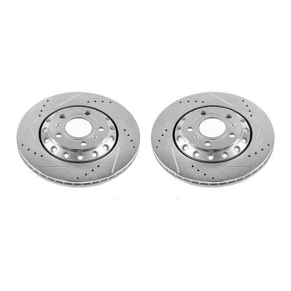 PowerStop Drilled & Slotted Rear Rotors | Audi A8 Quattro (03-10) (EBR1010XPR)