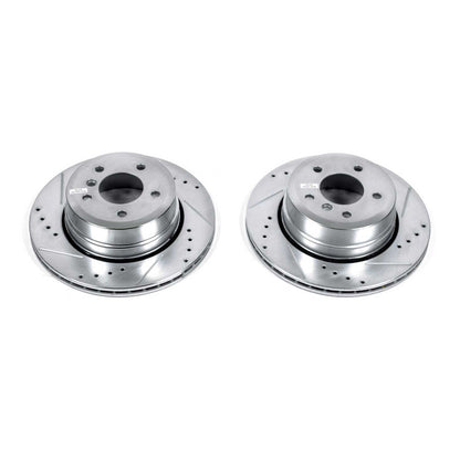 PowerStop Drilled & Slotted Rear Rotors | BMW 525xi (06-07) (EBR1022XPR)