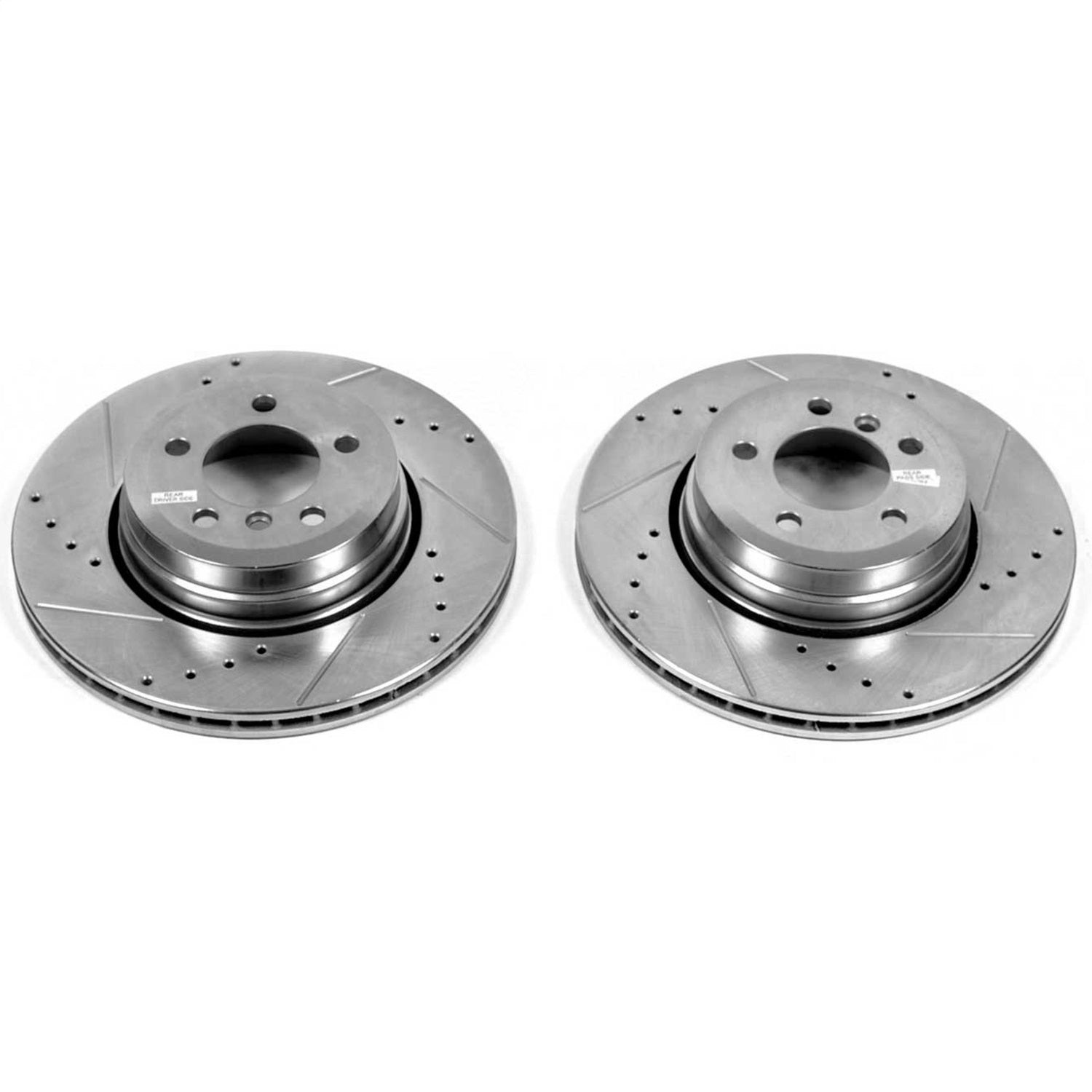 PowerStop Drilled & Slotted Rear Rotors | BMW 750i (06-08) (EBR1024XPR)