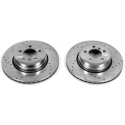 PowerStop Drilled & Slotted Rear Rotors | BMW 750i (06-08) (EBR1024XPR)