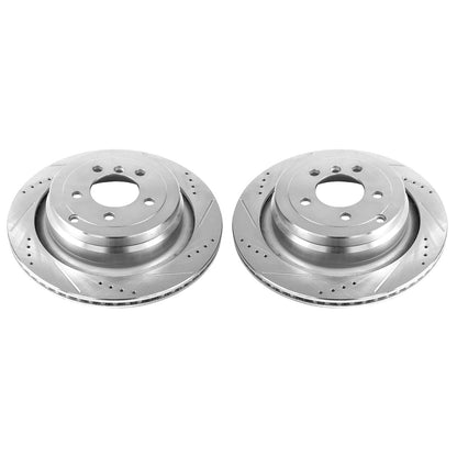 PowerStop Rear Evolution Drilled & Slotted Rotors - Pair | Land Rover Range Rover (06-12) (EBR1045XPR)