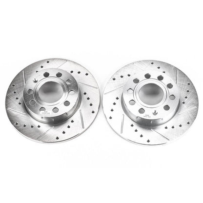 PowerStop Drilled & Slotted Rear Rotors | Audi A3 (08) (EBR1069XPR)