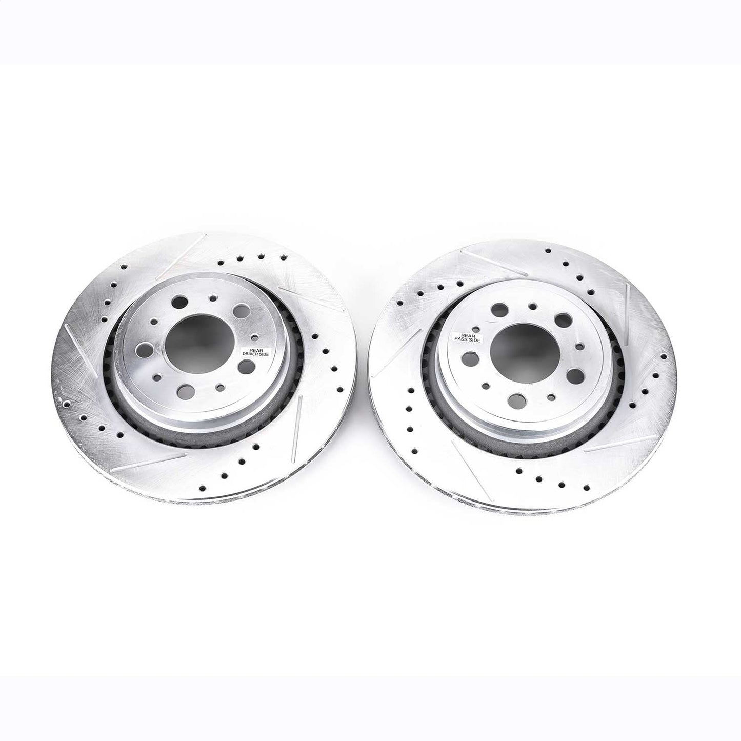 PowerStop Drilled & Slotted Rear Rotors | Volvo XC90 (03-14) (EBR1077XPR)