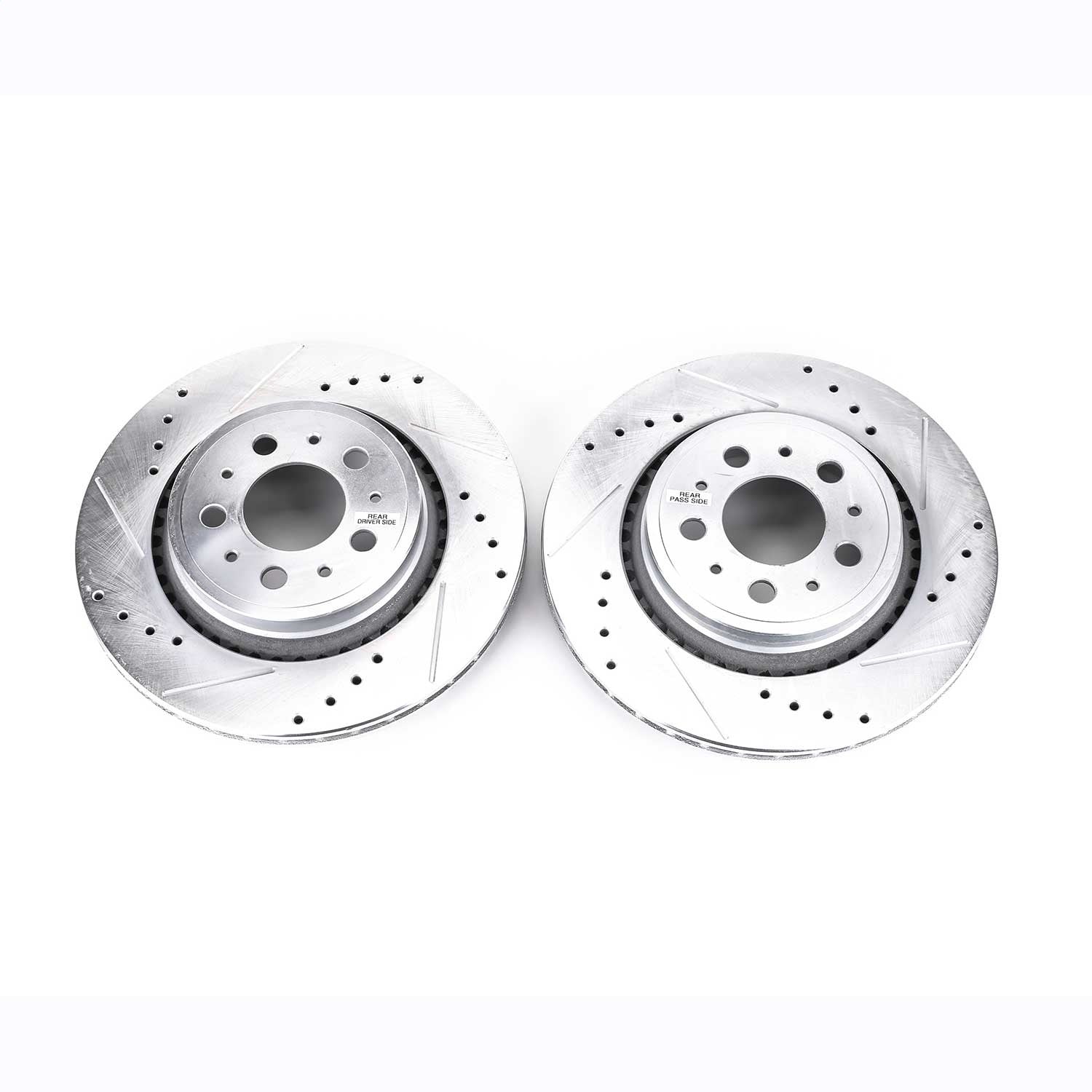 PowerStop Drilled & Slotted Rear Rotors | Volvo XC90 (03-14) (EBR1077XPR)