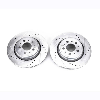 PowerStop Drilled & Slotted Rear Rotors | Volvo XC90 (03-14) (EBR1077XPR)