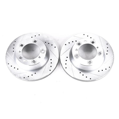 PowerStop Rear Evolution Drilled & Slotted Rotors | Porsche 718 Boxster (17-19) (EBR1079XPR)