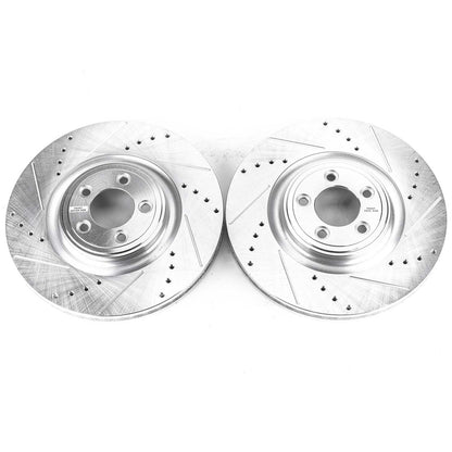 PowerStop Front Evolution Drilled & Slotted Rotors - Pair | Jaguar F-Type (14-19) (EBR1083XPR)
