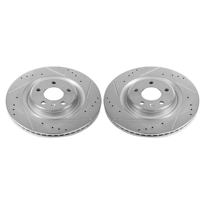 PowerStop Drilled & Slotted Rear Rotors | Audi A4 (17-19) (EBR1209XPR)