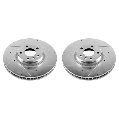 PowerStop Drilled & Slotted Front Rotors | BMW 535i GT (10-17) (EBR1230XPR)