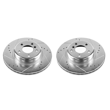 PowerStop Drilled & Slotted Front Rotors | BMW 528i (11-16) (EBR1234XPR)