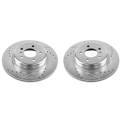 PowerStop Rear Evolution Drilled & Slotted Rotors - Pair | BMW 528i (11-16) (EBR1235XPR)