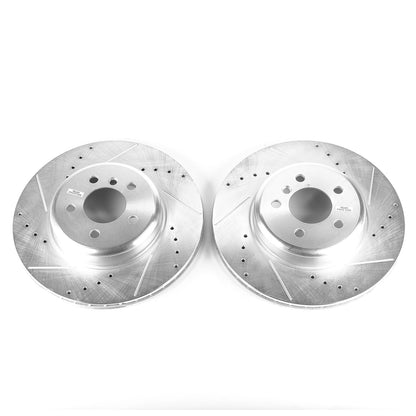 PowerStop Drilled & Slotted Rear Rotors | BMW 535i GT (10-17) (EBR1237XPR)