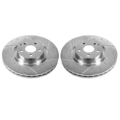 PowerStop Drilled & Slotted Front Rotors | Mercedes-Benz C250 (12-16) (EBR1265XPR)
