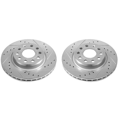 PowerStop Drilled & Slotted Front Rotors - Pair | Volkswagen Golf (14) (EBR1289XPR)
