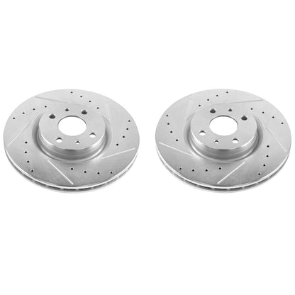 PowerStop Front Evolution Drilled & Slotted Rotors - Pair | Fiat 500 (12-18) (EBR1297XPR)