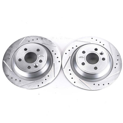 PowerStop Drilled & Slotted Rear Rotors | Land Rover Range Rover Evoque (12-15) (EBR1299XPR)