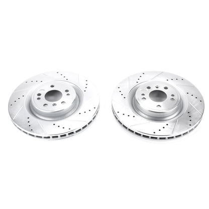 PowerStop Drilled & Slotted Front Rotors | Mercedes-Benz GLE300d (16-17) (EBR1452XPR)