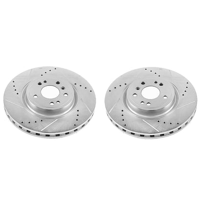 PowerStop Drilled & Slotted Front Rotors | Mercedes-Benz GLE300d (16-17) (EBR1460XPR)