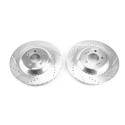 PowerStop Rear Evolution Drilled & Slotted Rotors - Pair | Mercedes-Benz C300 (15-18) (EBR1605XPR)