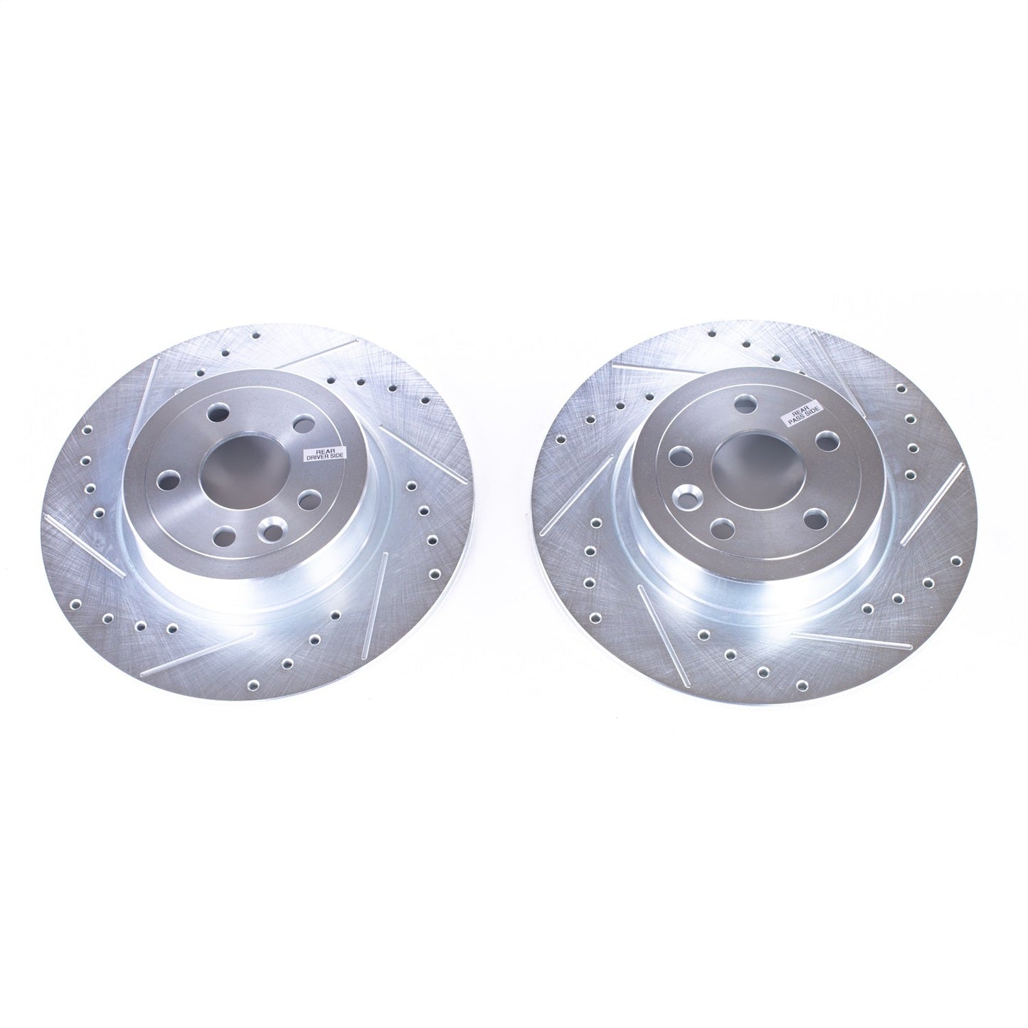 PowerStop Drilled & Slotted Rear Rotors | Land Rover Range Rover Evoque (16-18) (EBR1654XPR)