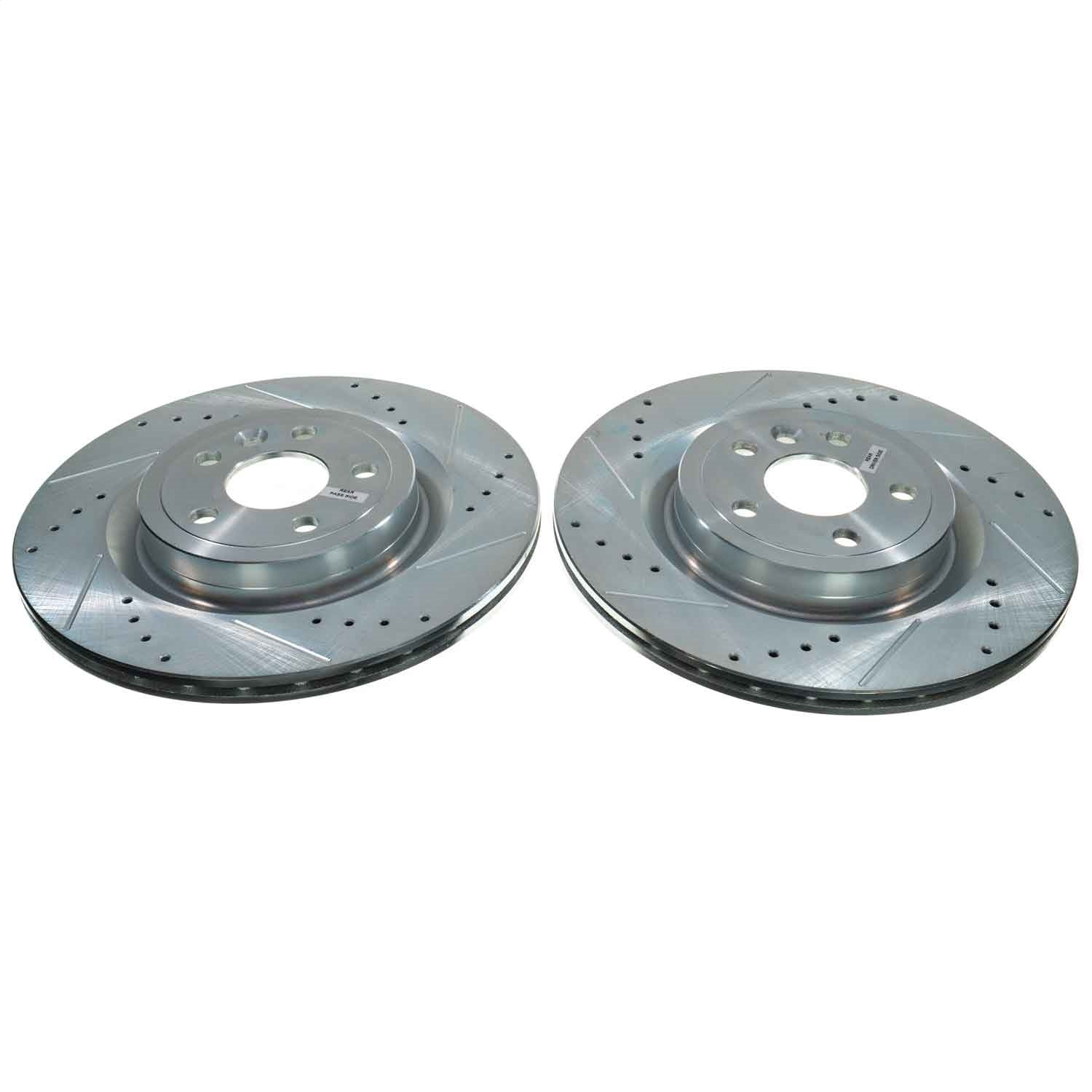 PowerStop Rear Drilled & Slotted Rotor (Pair) | Land Rover Range Rover Velar (18-20) (EBR1685XPR)