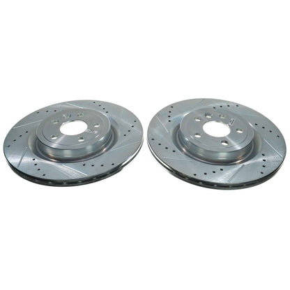PowerStop Rear Drilled & Slotted Rotor (Pair) | Land Rover Range Rover Velar (18-20) (EBR1685XPR)