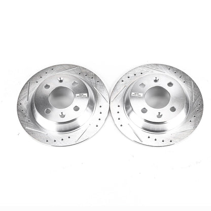 PowerStop Drilled & Slotted Rear Rotors | Saab 900 (87-93) (EBR232XPR)