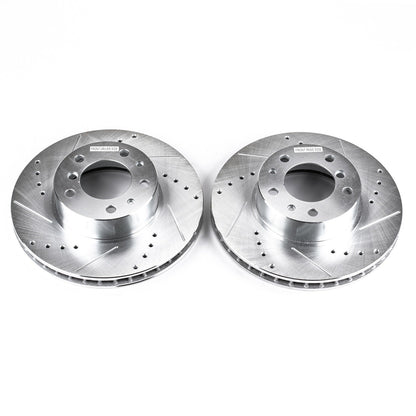 PowerStop Drilled & Slotted Front Rotors | BMW 540i (94-95) (EBR262XPR)