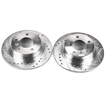 PowerStop Rear Evolution Drilled & Slotted Rotors - Pair | BMW 318i (92-98) (EBR420XPR)